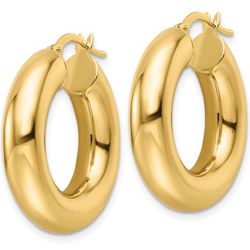 Brand new Kevin Jewelers 18 K. white gold round puffed hoop earrings in box.1 inch-2gram.