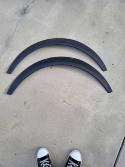 2 large universal fender flares black abs plastic