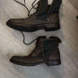 Aston Grey Leather Boots