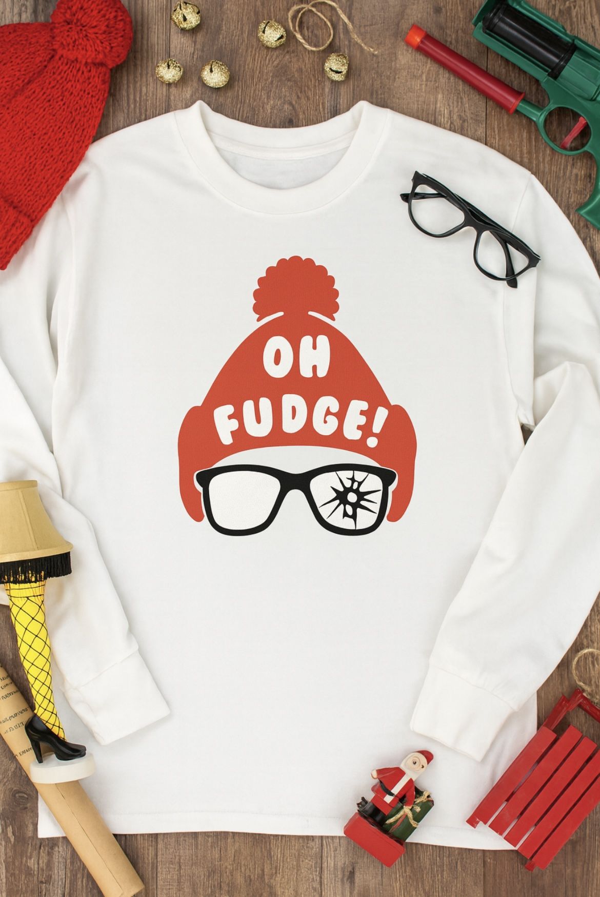 “Oh Fudge!” Holiday Tee | Retro Christmas Story Quote Shirt | Festive Party Top | Funny Holiday Gift Idea