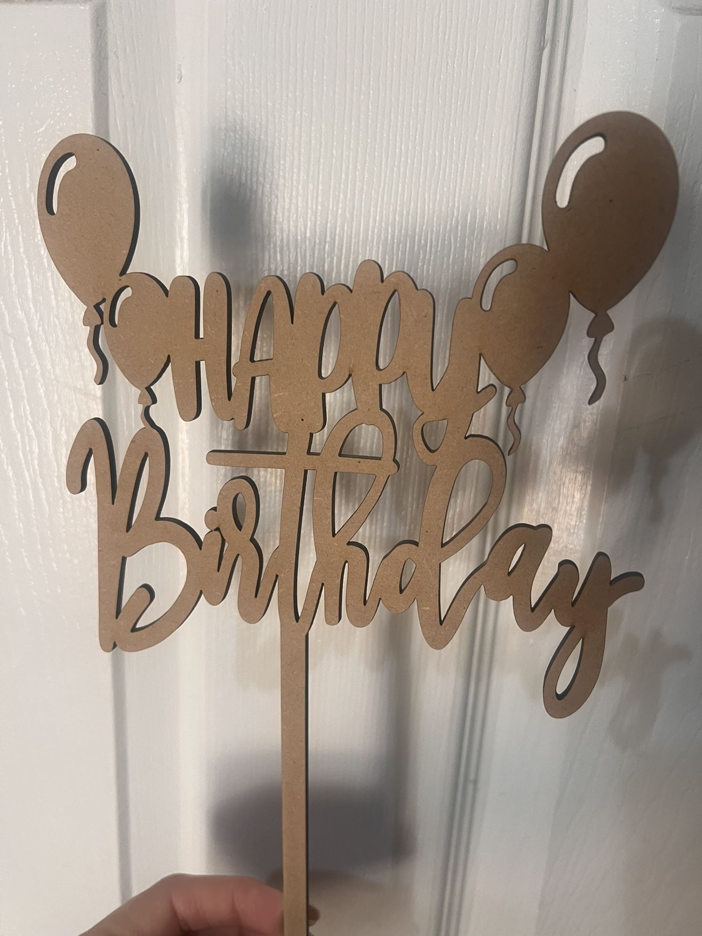 Happy Birthday Cake Topper Wood