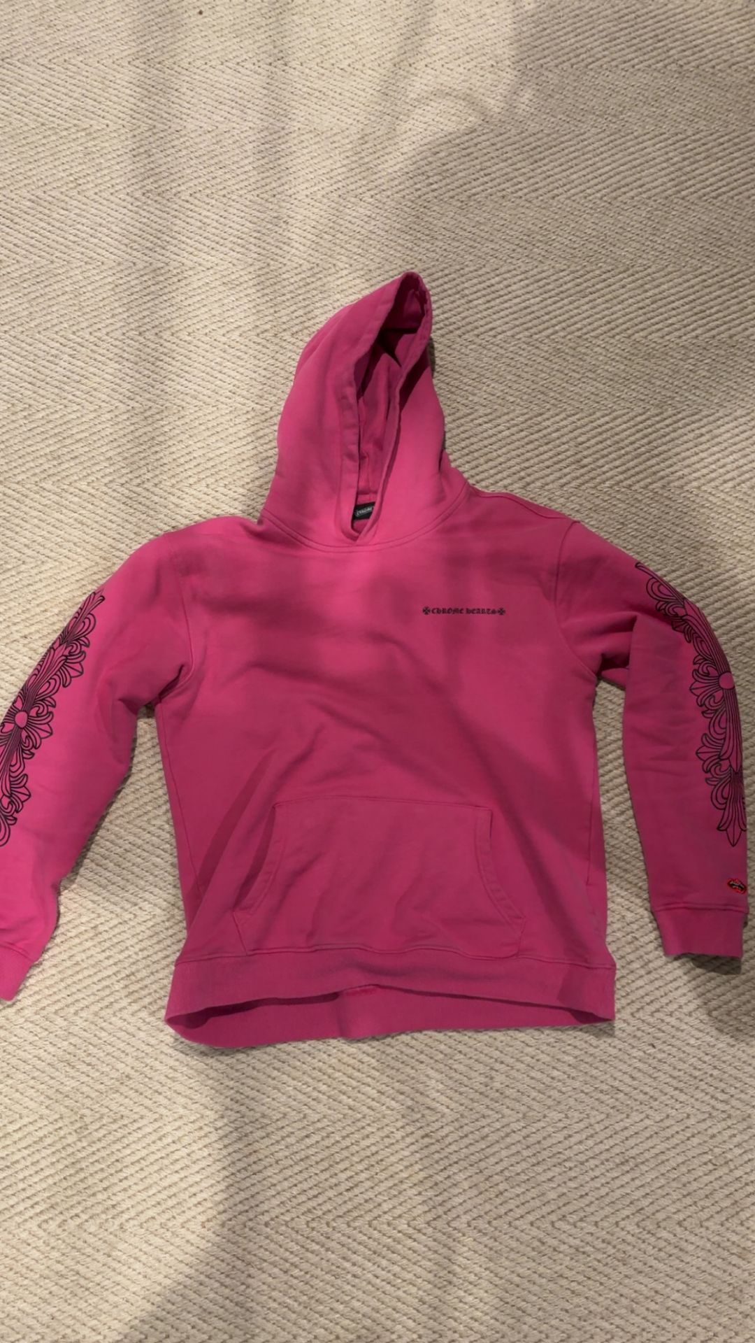 pink chrome hearts hoodie size large perfect condition