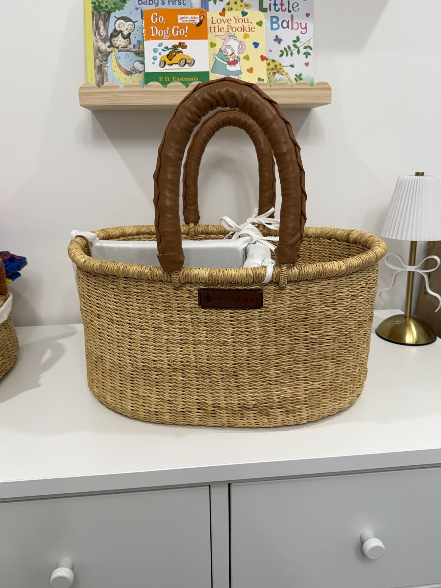 Design Dua Diaper Caddy Leather Handles