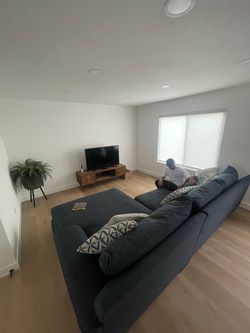 Big Sectional Couch Blue