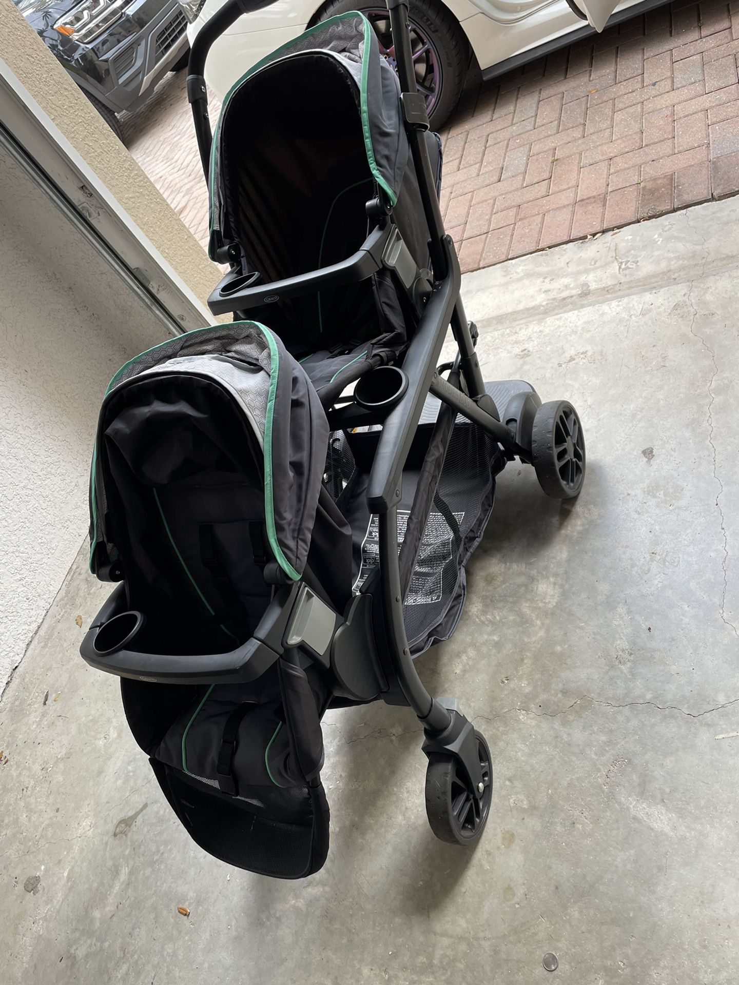 Graco Modes Duo Double Stroller | 27 Riding Options for 2 Kids, Basin