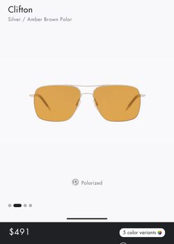 Oliver Peoples Victory style Clifton Silver 58mm Amber Brown Polar  