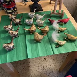 Glass Vintage Christmas Birds