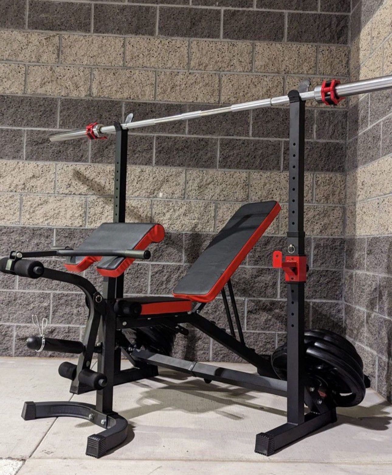 Professional Bench, Bench Press, Adjustable Bench, Weights, Olympic Bars, Dumbbells.