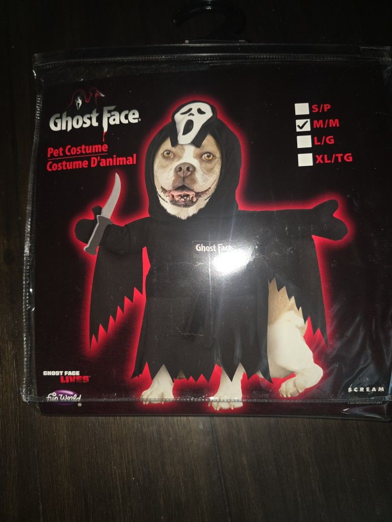 Medium Dog Ghost Face Costume