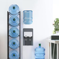5 Gallon Water Bottle Holder 5 Tier Detachable Water Cooler Jug Holder Storage Rack Heavy Duty Gallon Water Jug Organizer Shelf for Home, Kitchen, Off