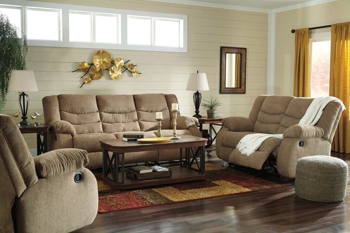 Tulen Mocha Reclining Living Room Set  ( Sofa Loveseat Couch Options 