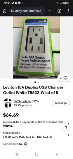 Outlet Duplex USB charger