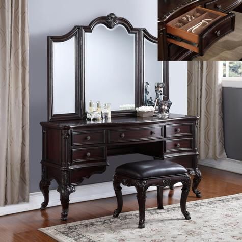 Sheffield Dark Cherry Bedroom Vanity Set B1100