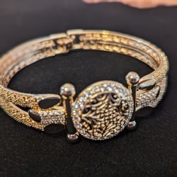 14K Gold Filled Bracelet With Rhinestone 