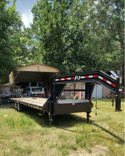 2020 PJ 28 ft Gooseneck Flatbed Trailer- Dovetail