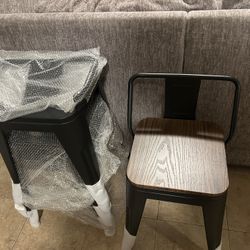 4 New Metal And Wood Stools 18inches Tall