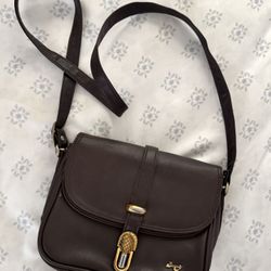 vintage brown leather shoulder bag