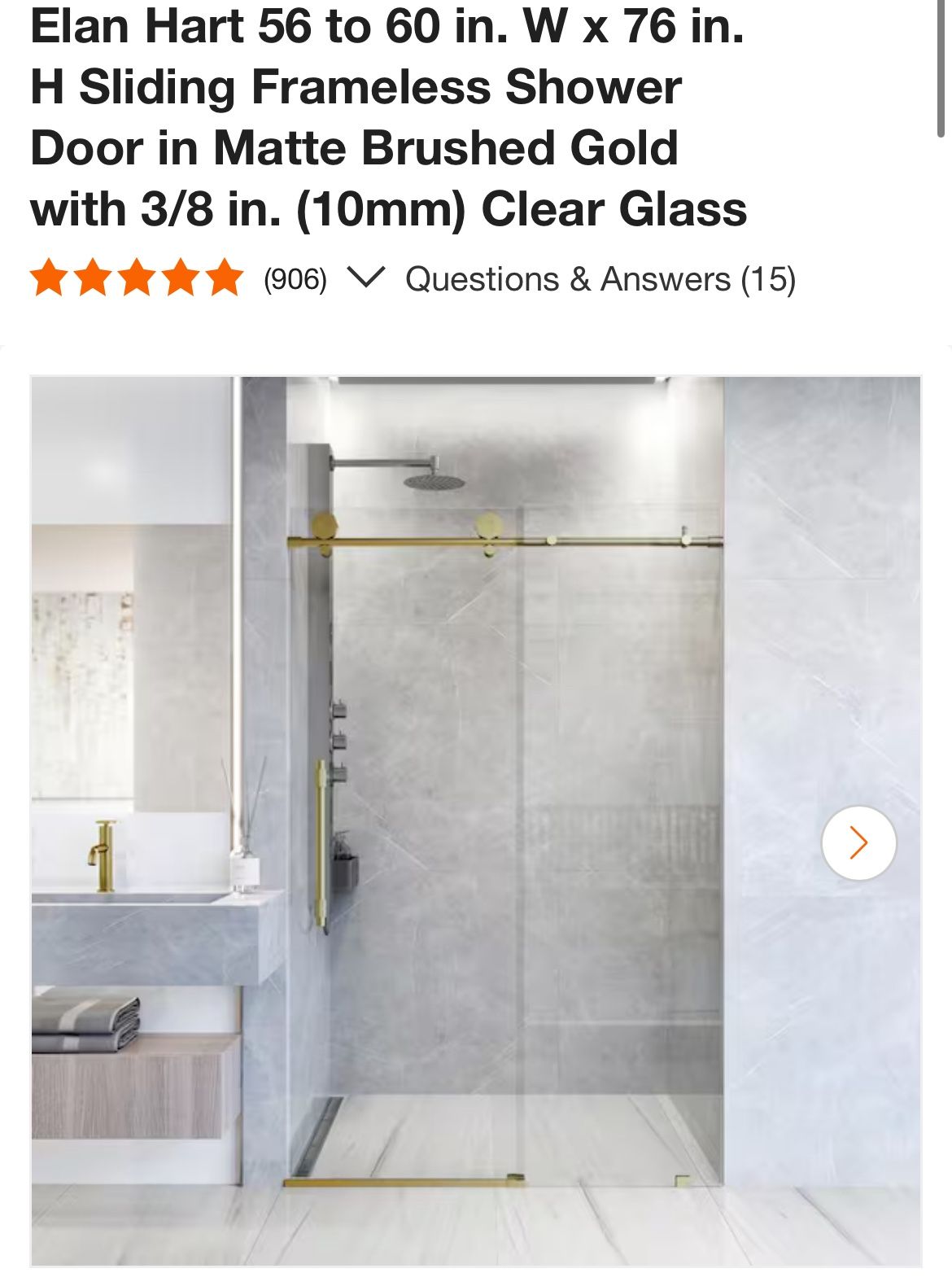 60” Sliding Frameless Shower Glass Doors