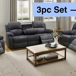 💥FREE DELIVERY💥Brand New  3PC Reclining Sofa Loveseat Chair Set 