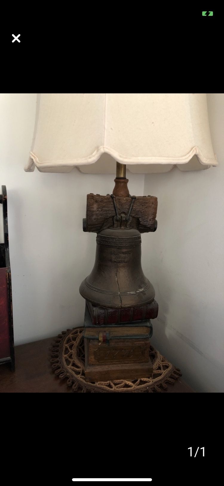 Liberty Bell Lamp Vintage Unique!