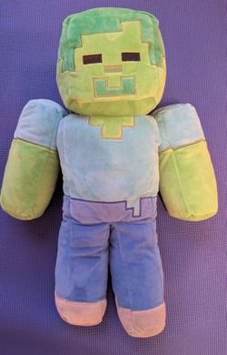 Mojang Minecraft Zombie Plush Stuffed Toy 18" Pillow Buddy