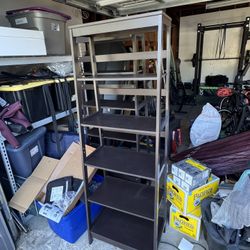 Two 72” Tall Ladder Shelves 