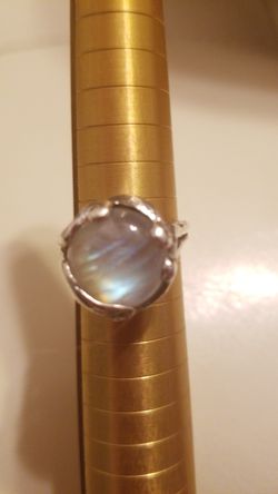 Vintage Sterling Silver Moonstone ring 5
