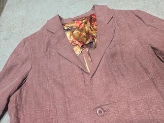 International Laundry Mens Linen Blazer Size M Mauve Floral Lining Breathable