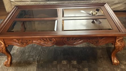 WOOD SET - Living rm. table with 2 Side Tables