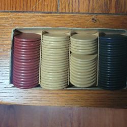  Box Of Old CLAY Poker Chips