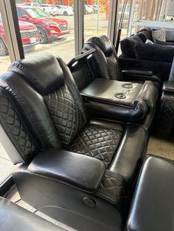 3 pcs sofa power recliner set NEW black color