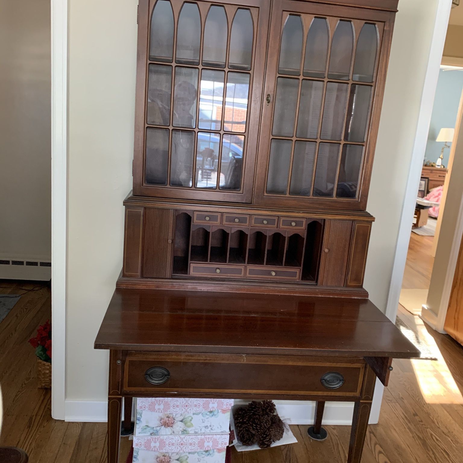 Antique Secretary Desk With Tons Of Storage And Cubby Holes! Excellent!