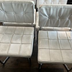 Set of 4 Vintage Chrome Dining Chairs