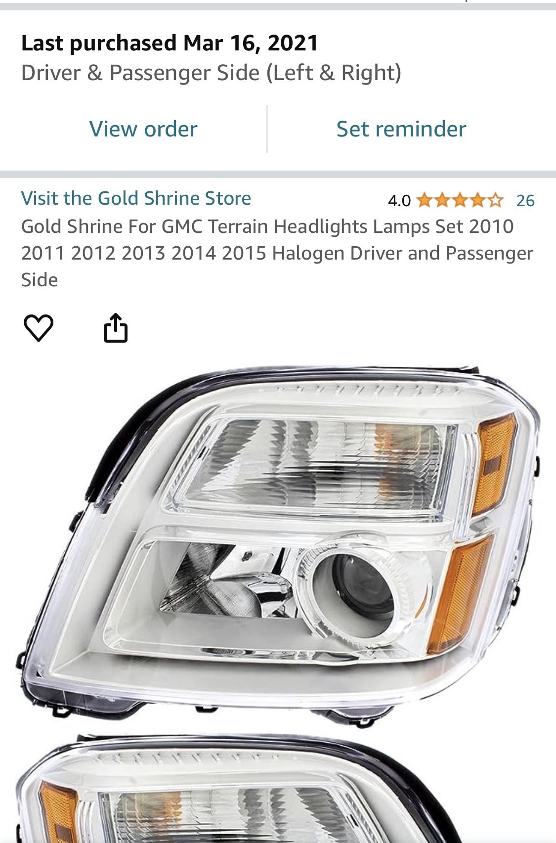 GMC Headlights In Box Pick Up Only 