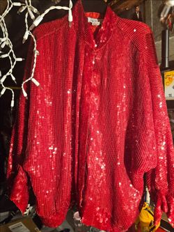 Rare Vtg The Icing sequined button up blazer jacket size L