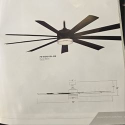 SMART Fan 72" Matte Black, Outdoor