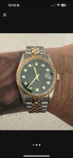 Rolex Detejust 34 mm 2 Tone Diamond Dial