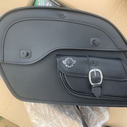 Side Saddle Bags (2) For Motorcycle  Universal Purchased For A Honda VTX 1300