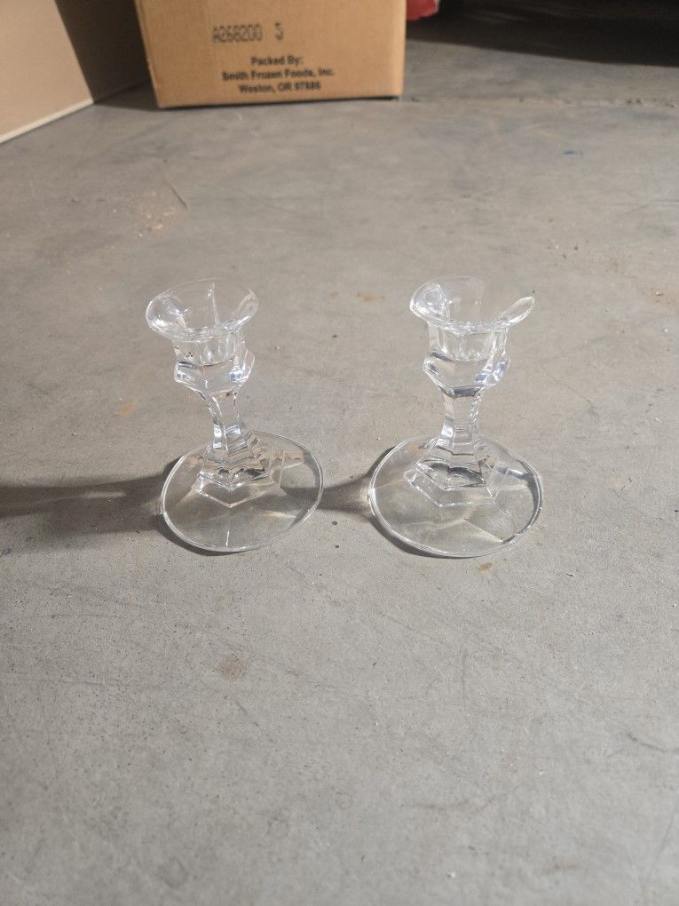Crystal  Glass Candle Holders
