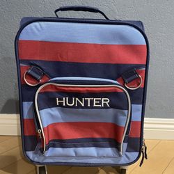 Pottery Barn Kids Roller Spinner Luggage Suitcase, Red And Blue Stripes