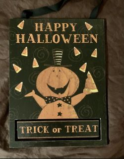 NEW Halloween Reversible Door Sign