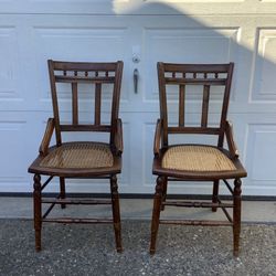 Wicker Seat Side Chairs   $25 for The Pair