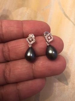 South sea pearl with crystals earrings