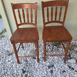 2 Tall Hardwood Chairs