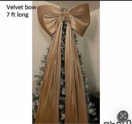 Large Gold Velvet Bow, 7 ft