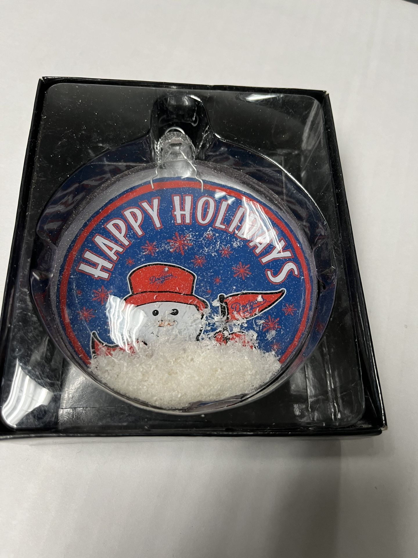Vintage Dodgers Baseball Glass Christmas Ornament