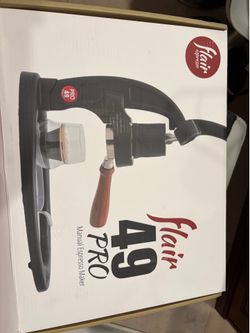 Flair UPDATED 49 PRO (Black) - All manual 49mm lever espresso maker with handled portafilter, pressu