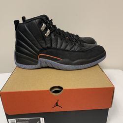 Jordan 12 Retro - Black/Black-Bright Crimson Size 10.5