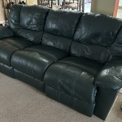 Green leather couch