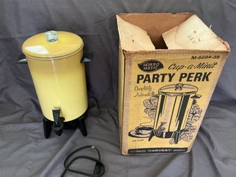 Vintage Mid Century Harvest Gold Coffee Party Perk